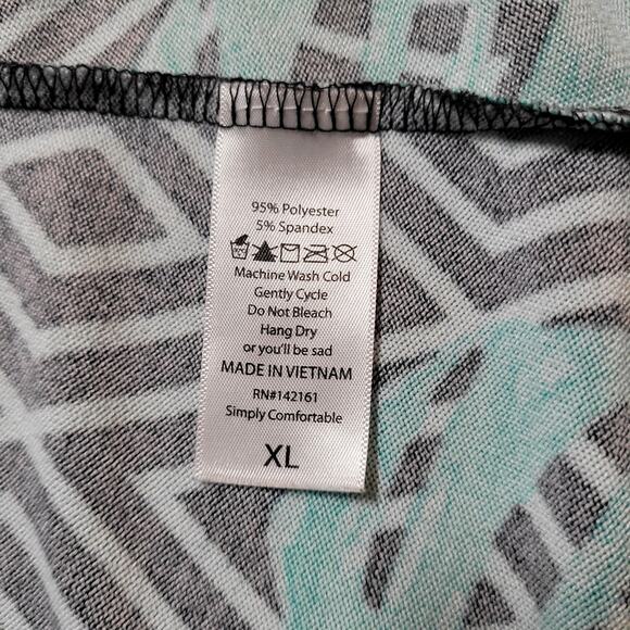 Lularoe Caroline Cardigan Duster XL Black Green Leaves Flowy Cozy Cottage Cabin - Picture 6 of 7